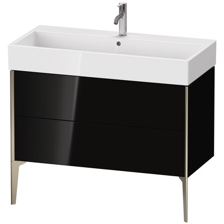 Duravit Xviu Floor Standing Vanity Unit Black High Gloss XV45370B140